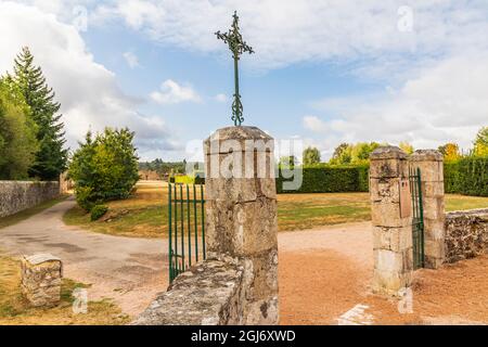 Europe, France, haute-Vienne, Oradour-sur-Glane. Porte du cimetière du village martyr d'Oradour-sur-Glane. (Usage éditorial uniquement) Banque D'Images