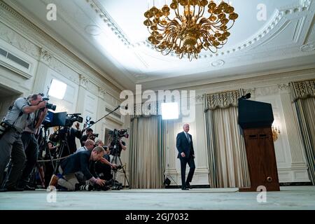 Washington, États-Unis. 19 juillet 2021. Le président Joe Biden prononce un discours sur l'économie, le lundi 19 juillet 2021, dans la salle à manger de l'État de la Maison Blanche. (Photo officielle de la Maison Blanche par Erin Scott via Credit: SIPA USA/Alay Live News Banque D'Images