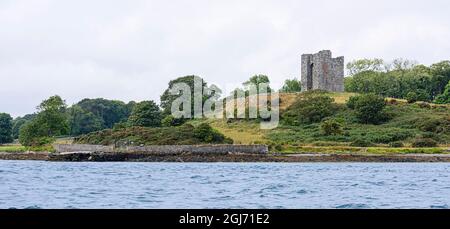 Audley's Castle, un château fortifié du XVe siècle, Strangford, County Down, Irlande du Nord, Royaume-Uni, ROYAUME-UNI Banque D'Images