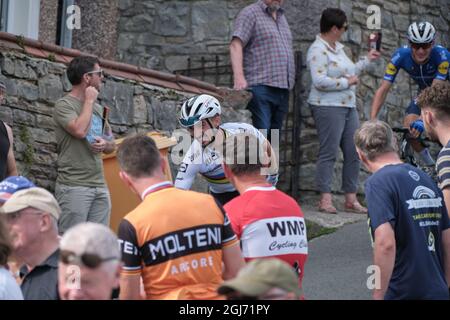 Julian Alaphippe descendant après la course à la Grande Orme, Llandudno pour la fin du Tour de Grande-Bretagne 2021 Stage 4 Banque D'Images