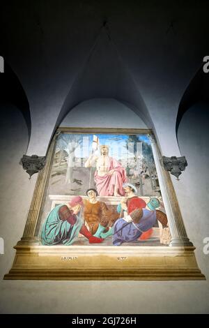 Sansepolcro Toscane Italie. La Resurrezione (Résurrection) par Piero della Francesca au Museo Civico Banque D'Images