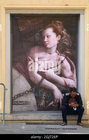 Sansepolcro Toscane Italie. Scène de rue Banque D'Images