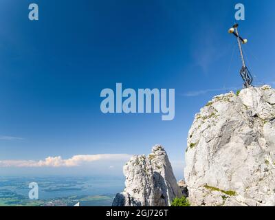 Mt. Kampenwand dans les Alpes de Chiemgau en haute-Bavière. Europe, Allemagne, Bavière Banque D'Images