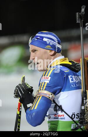 OSTERSUND 2011-12-02 le ferry de Bjorn en Suède pendant la course de sprint masculine de 10 km de la coupe du monde de biathlon à Oestersund, Suède, le 2 décembre 2011. Photo: Anders Wiklund / SCANPIX ** SUÈDE SORTIE ** Banque D'Images