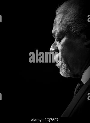 STOCKHOLM 2012-01-26 Kofi Annan, ancien secrétaire général de l'ONU, s'exprime lors du mémorial de l'Holocauste au Parlement suédois à Stockholm, Suède, le 26 janvier 2012. Selon Jarl / Expo / SCANPIX Code 10620 Banque D'Images