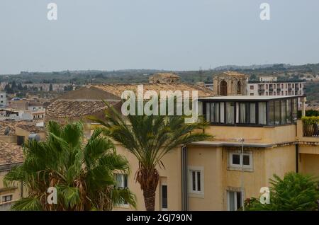 Quelques photos de la belle ville de Noto, dans le sud de la Sicile, prises lors d'un voyage en Sicile à l'été 2021. Banque D'Images
