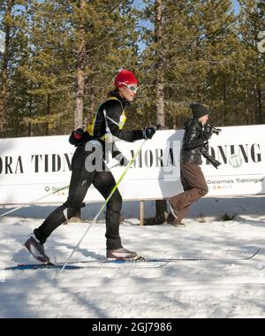 Pippa Middleton prenant part à la course de ski de fond de 90 km de long, Vasaloppet, qui s'étend entre Salen et Mora en Suède le dimanche 4 mars 2012. Banque D'Images