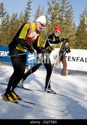 SÄLEN 20120304 Pippa Middleton participant à la course de ski de fond de 90 km de long, Vasaloppet, qui s'étend entre Salen et Mora en Suède le dimanche 4 mars 2012. Foto Sofi Sandberg / code SCANPIX 71515 Banque D'Images