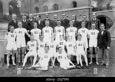 DOSSIER 1912 l'équipe danoise aux jeux olympiques de Stockholm 1912. Foto:Scanpix Historique/ Kod:1900 Scanpix SUÈDE Banque D'Images