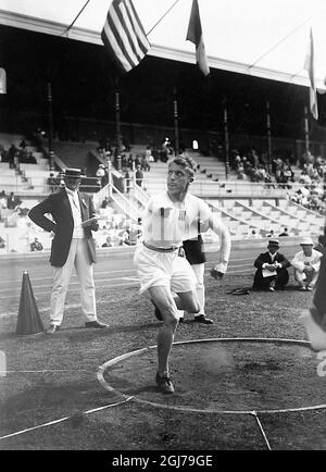 DOSSIER 1912 tir mis dans le cadre de la compétition de décathlon aux jeux olympiques de Stockholm 1912. Foto:Scanpix Historique/ Kod:1900 Scanpix SUÈDE Banque D'Images