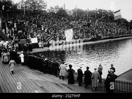 DOSSIER 1912 Stade de natation aux jeux olympiques de Stockholm 1912. Foto:Scanpix Historique/ Kod:1900 Scanpix SUÈDE Banque D'Images