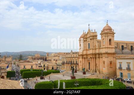 Quelques photos de la belle ville de Noto, dans le sud de la Sicile, prises lors d'un voyage en Sicile à l'été 2021. Banque D'Images