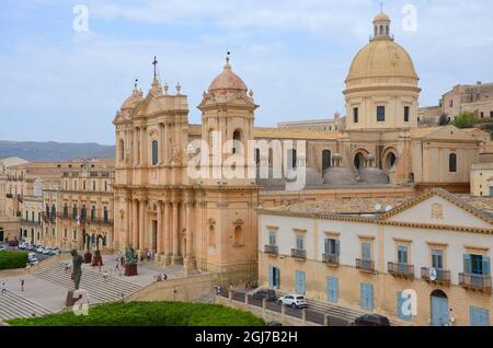 Quelques photos de la belle ville de Noto, dans le sud de la Sicile, prises lors d'un voyage en Sicile à l'été 2021. Banque D'Images