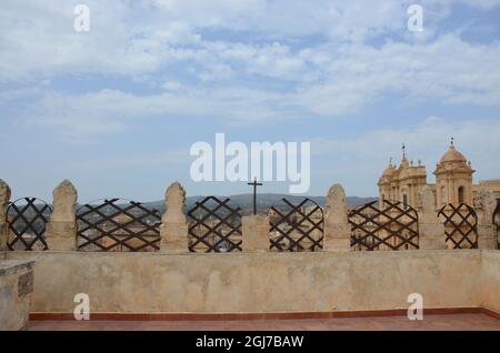 Quelques photos de la belle ville de Noto, dans le sud de la Sicile, prises lors d'un voyage en Sicile à l'été 2021. Banque D'Images