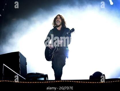 NORJE 20120607 Chris Cornell du groupe de rock américain Soundgarden perfomrs duirng the Sweden Rock Festival 2012 iin Solvesborg Soputh Suède, 7 juin 2012. Foto: Claudio Bresciani / SCANPIX / Kod 10090 Banque D'Images