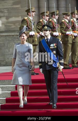 LUXEMBOURG 20121020 la princesse Martha Louise de Norvège et le prince Carl Philip de Suède lors du mariage du prince héritier Guillaume de Luxembourg et de la comtesse belge Stephanie de Lannoy, le 20 octobre 2012, à Luxembourg. Foto Jonas Ekström / SCANPIX Kod 10030 Banque D'Images