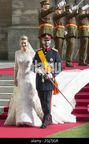 LUXEMBOURG 20121020 le mariage du prince héritier Guillaume de Luxembourg et de la comtesse belge Stephanie de Lannoy, le 20 octobre 2012, à Luxembourg. Foto Jonas Ekström / SCANPIX Kod 10030 Banque D'Images