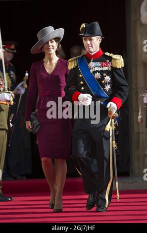 LUXEMBOURG 20121020 la princesse couronne Mary et le prince couronne Frederik lors du mariage du prince couronne Guillaume de Luxembourg et de la comtesse belge Stephanie de Lannoy, le 20 octobre 2012, à Luxembourg. Foto Jonas Ekström / SCANPIX Kod 10030 Banque D'Images