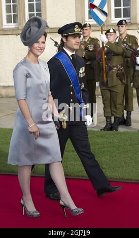 LUXEMBOURG 20121020 la princesse Martha Louise de Norvège et le prince Carl Philip de Suède lors du mariage du prince héritier Guillaume de Luxembourg et de la comtesse belge Stephanie de Lannoy, le 20 octobre 2012, à Luxembourg. Foto Jonas Ekström / SCANPIX Kod 10030 Banque D'Images