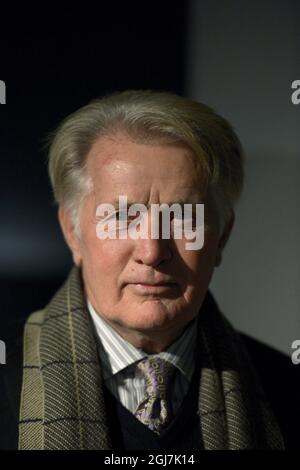 STOCKHOLM 20121025 l'acteur américain Martin Sheen assiste à une conférence de presse à Fotografiska à Stockholm pour le projet ¨ Speak Truth to Power. Il y a lieu d'entretiens que Kerry, fille de Robert Kennedy, a tenus avec des défenseurs des droits de l'homme du monde entier, certains connus et d'autres moins connus. Cette documentation a donné lieu à un livre, une exposition de photos, un théâtre et du matériel pédagogique pour les écoles. Foto: Janerik Henriksson / SCANPIX / Kod 10010 Banque D'Images