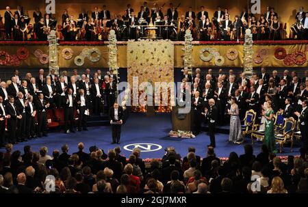 STOCKHOLM 20121210 Mo Yan de Chine reçoit le Prix Nobel de littérature 2012 lors de la cérémonie du Prix Nobel dans la salle de concert de Stockholm Suède, le 10 décembre 2012. Photo Henrik Montgomery / SCANPIX Kod 10060 Banque D'Images