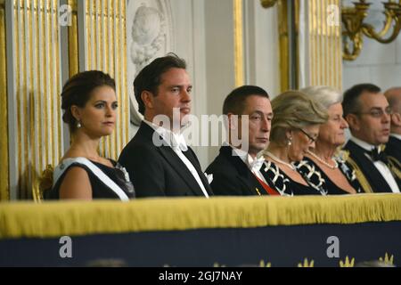 STOCKHOLM 20121220 la princesse Madeleine et son fiancé Chris O'Neill au rassemblement officiel de l'Académie suédoise qui s'est tenu à la Bourse de Stockholm en décembre 2012. Anders Wiklund / SCANPIX / Kod 10040 Banque D'Images