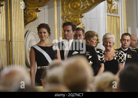 STOCKHOLM 20121220 la princesse Madeleine et son fiancé Chris O'Neill au rassemblement officiel de l'Académie suédoise qui s'est tenu à la Bourse de Stockholm en décembre 2012. Anders Wiklund / SCANPIX / Kod 10040 Banque D'Images