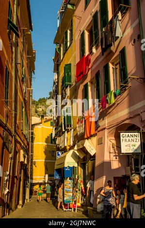 Blanchisserie Vernazza, Cinque Terre, Italie. (Usage éditorial uniquement) Banque D'Images
