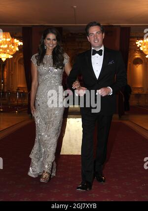 STOCKHOLM 2013-06-07 la princesse Madeleine de Suède et Christopher O'Neill arrivent pour un dîner privé au Grand Hôtel à Stockholm le vendredi 7 juin 2013 dans le cadre de leurs célébrations de mariage. Foto: Erik Martensson / SCANPIX / Kod 10400 Banque D'Images