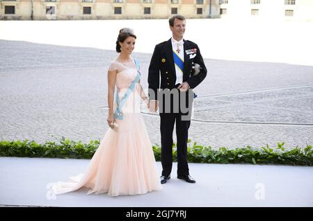 STOCKHOLM 2013-06-08 la princesse Marie et le prince Joachim og Danemark arrivent au mariage de la princesse Madeleine et de Christopher O´Neill dans la chapelle royale du Palais royal de Stockholm le samedi 8 juin 2013. Foto: Suvad Mrkonjic / XP / SCANPIX / Kod 7116 ** HORS SUÈDE** Banque D'Images