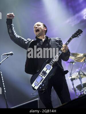 VOLBEAT, groupe DE hard rock danois NORRKOPING 20130629, se déroule samedi au Bravalla Festival 2013 à Norrkoping, en Suède. Foto: Claudio Bresciani / SCANPIX / Kod 10090 Banque D'Images