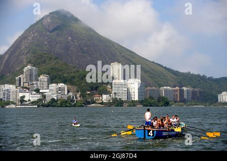 RIO DE JANEIRO 2013-10-23 * pour vos dossiers* Vue sur le lac Lagoa Rodrigo de Freitas près de Rio de Janeiro, Brésil, 23 octobre 2013. Le lac accueillera l'achèvement des Jeux olympiques d'été de 2016 à Rio. Foto:Tobias Rostlund / TT / Kod 1014 Banque D'Images