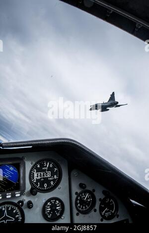 LINKOPING 2013-09-26 voler dans un JAS Gripen (modèle 39D) un combattant multirôle léger à un seul moteur. Foto: Magnus Hjalmarson Neideman / SVD / TT / Kod 10078 Banque D'Images