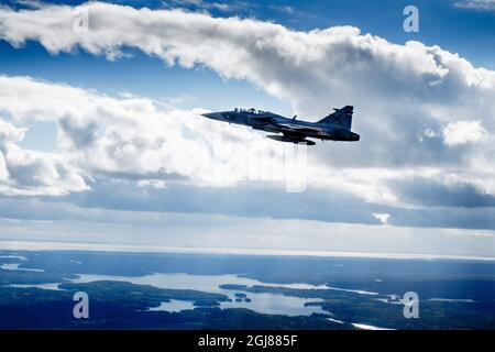 LINKOPING 2013-09-26 voler dans un JAS Gripen (modèle 39D) un combattant multirôle léger à un seul moteur. Foto: Magnus Hjalmarson Neideman / SVD / TT / Kod 10078 Banque D'Images