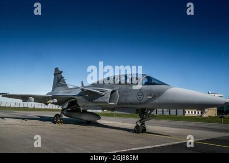 LINKOPING 2013-09-26 voler dans un JAS Gripen (modèle 39D) un combattant multirôle léger à un seul moteur. Foto: Magnus Hjalmarson Neideman / SVD / TT / Kod 10078 Banque D'Images