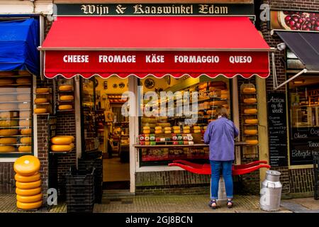 Magasin de fromage, Edam, Hollande, pays-Bas. Banque D'Images