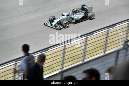 BARCELONE 2014-05-10 Mercedes AMG Petronas pilote de Formule 1 Nico Rosberg d'Allemagne lors de la session de qualification du Grand Prix de F1 espagnol au circuit Barcelone-Catalunya à Montmelo le 10 mai 2014. Foto Anders Wiklund / TT / Kod 10040 Banque D'Images