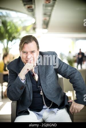 CANNES 2014-05-17 l'acteur britannique Timothy Spall pose pour le photographe lors du Festival de Cannes en France, le 17 mai 2014. Spall est la vedette du film ' M. Turner. Foto: Pontus Lundahl / TT / Kod 10050 Banque D'Images