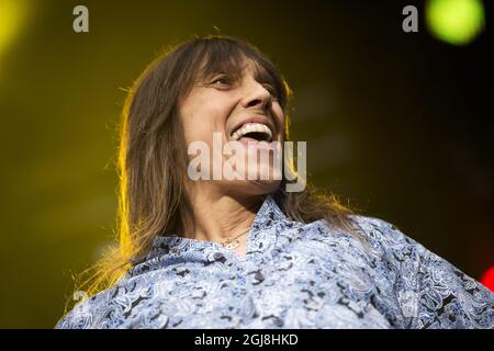 SOLVESBORG 2014-06-05 Jeff Keith, chanteur du groupe américain Telsa, se produit sur scène lors du festival de musique suédois Sweden Rock à Solvesborg, dans le sud de la Suède, le 05 juin 2014. Photo: Fredrik Sandberg / TT / code 10080 Banque D'Images