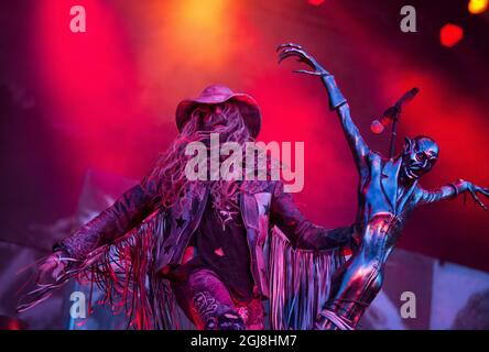 SOLVESBORG 2014-06-05 US Rob Zombie se produit pendant la deuxième journée du festival suédois de musique rock Sweden Rock à Solvesborg, dans le sud de la Suède, le 05 juin 2014. Photo: Fredrik Sandberg / TT / code 10080 Banque D'Images