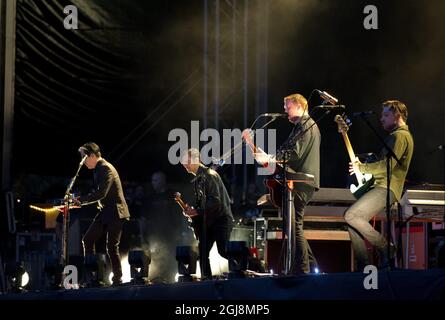 GOTHNEBURG 2014-08-07 le groupe de rock américain Queens of the Stone Age se déroule au festival de musique Way Out West à Göteborg, Suède le 7 août 2014. Foto: Bjorn Larsson Rosvall / TT / Kod 9200 Banque D'Images