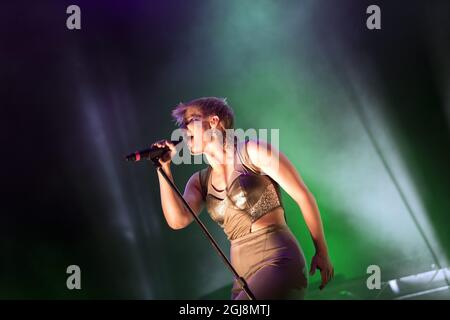 GÖTEBORG 2014-08-09 la chanteuse suédoise Robyn et le duo norvégien de musique électronique Royksopp se sont produits au festival de musique Way Out West à Göteborg le 09 août 2014. Photo: Bjorn Larsson Rosvall / TT / code 9200 Banque D'Images