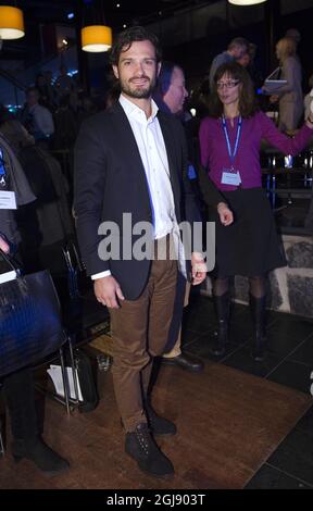 STOCKHOLM 20150111 le Prince Carl Philip est vu pendant à la Conférence annuelle de la Défense à Salen, Suède, 12 janvier 2015 Foto: Sven Lindwall / EXP / TT / Kod 7117 ** OUT SWEDEN OUT ** Banque D'Images