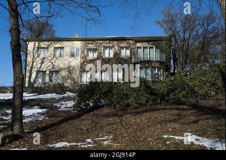 STOCKHOLM 2013-03-11 l'ancienne demeure du prince Bertil de Suède, oncle du roi Carl XVI Gustaf, et sa femme la princesse Lilian ont appelé la Villa Solbacken, à Stockholm, en Suède. Selon la presse suédoise, le prince Carl Philip et la fiancée Sofia Hellqvist devraient vivre ici après leur mariage en juin. Foto: Leo Sellén / SCANPIX / Kod 11350 Banque D'Images