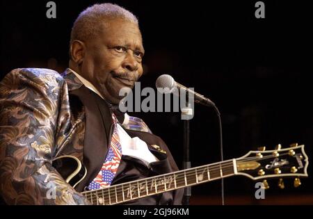 STOCKHOLM 20040522 - la légende du blues BB King lors d'un concert à Stockholm, le 22 mai 2004. Foto: Mark terry kod 4900 COPYRIGHT SCANPIX SUÈDE Banque D'Images