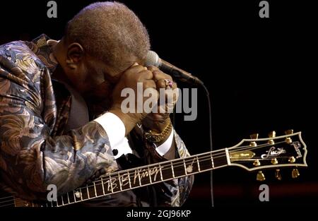 STOCKHOLM 20040522 - la légende du blues BB King lors d'un concert à Stockholm, le 22 mai 2004. Foto: Mark terry kod 4900 COPYRIGHT SCANPIX SUÈDE Banque D'Images