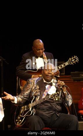 STOCKHOLM 20040522 - la légende du blues BB King lors d'un concert à Stockholm, le 22 mai 2004. Foto: Mark terry kod 4900 COPYRIGHT SCANPIX SUÈDE Banque D'Images