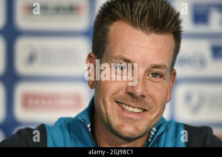 MALMO 20150603 Henrik Stenson de Suède est vu lors d'une conférence de presse avant le tournoi de golf Nordea Masters à Malmo, Suède, le 3 juin 2015. Foto: Anders Wiklund / TT / Kod 10040 Banque D'Images