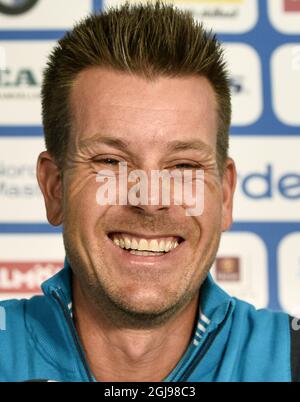 MALMO 20150603 Henrik Stenson de Suède est vu lors d'une conférence de presse avant le tournoi de golf Nordea Masters à Malmo, Suède, le 3 juin 2015. Foto: Anders Wiklund / TT / Kod 10040 Banque D'Images