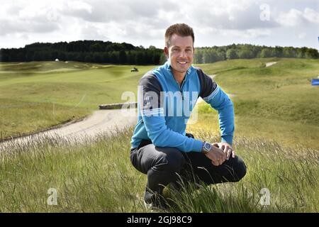 MALMO 20150603 Henrik Stenson de Suède est vu lors d'une conférence de presse avant le tournoi de golf Nordea Masters à Malmo, Suède, le 3 juin 2015. Foto: Anders Wiklund / TT / Kod 10040 Banque D'Images